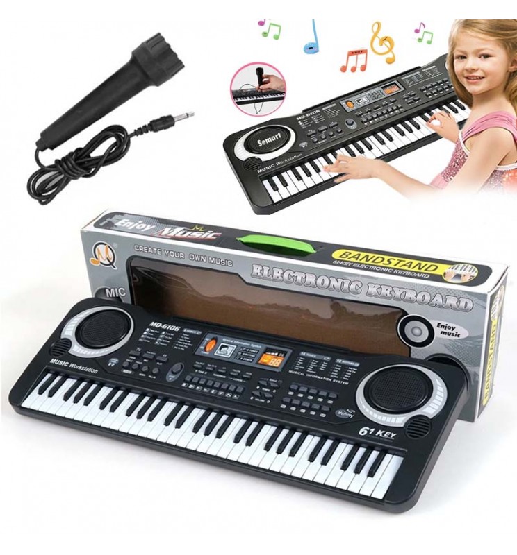 Keyboard organy elektroniczne dla dzieci z mikrofonem 61 klawiszy | Hypermed.pl
